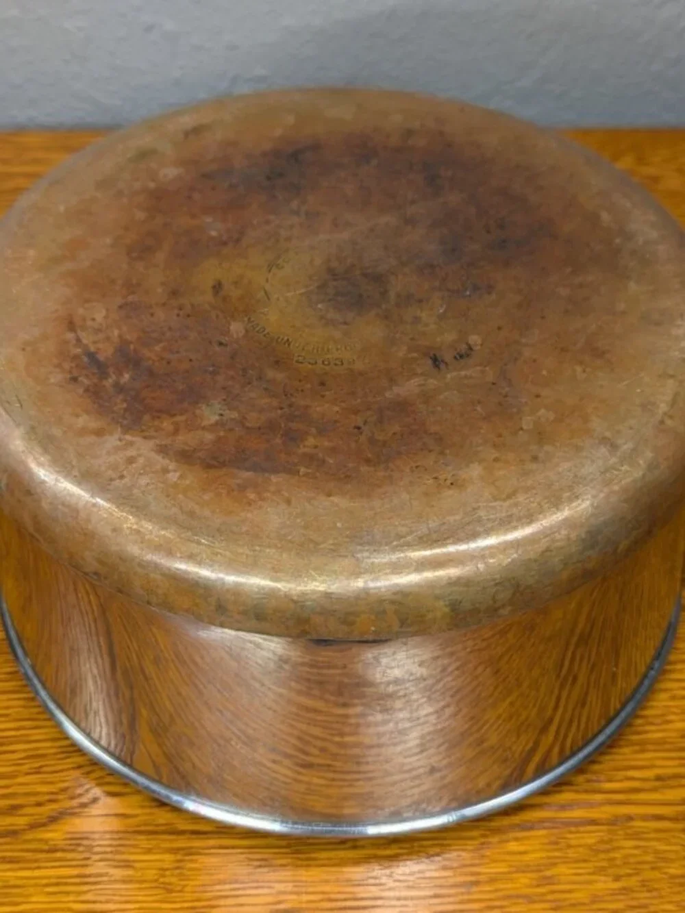 Revere Ware 1801 Pre-1968 Copper Bottom Stock Pot w/ Bail Handle & Lid
